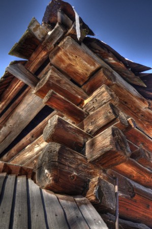 Detail zrubu chalupy
